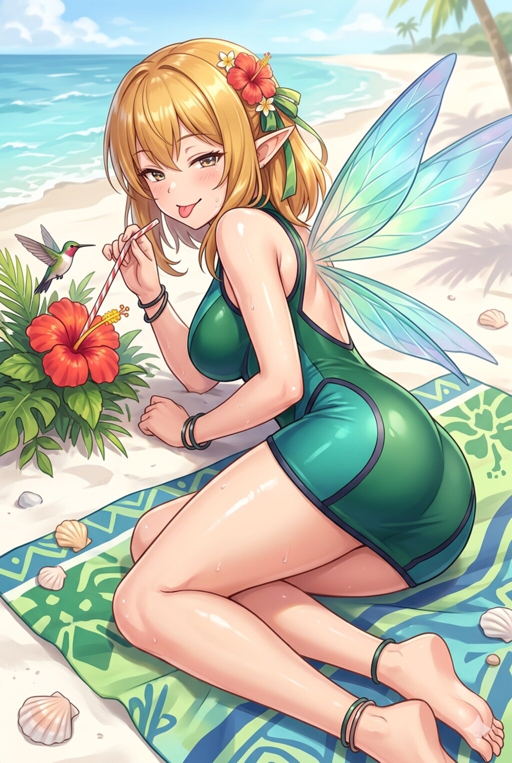 ハチドリ擬人化(エルフ)
