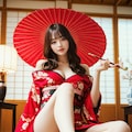 すみれ 畳 着物 座り姿勢 花魁 2枚目