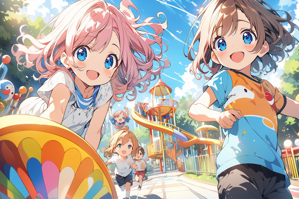 児童公園と子供たち