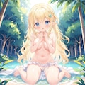 水浴びエルフちゃん 2枚目