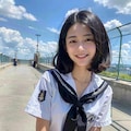 しゃがみセーラー服女子⑤ 6枚目