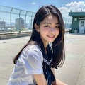 しゃがみセーラー服女子⑤ 9枚目