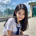 しゃがみセーラー服女子⑤ 11枚目