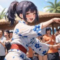 ビーチでミニ丈浴衣 X927 2枚目