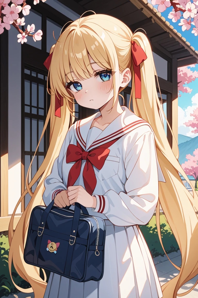 桜の下で、ずっと待ってた。……遅いんだから | の人気AIイラスト・グラビア