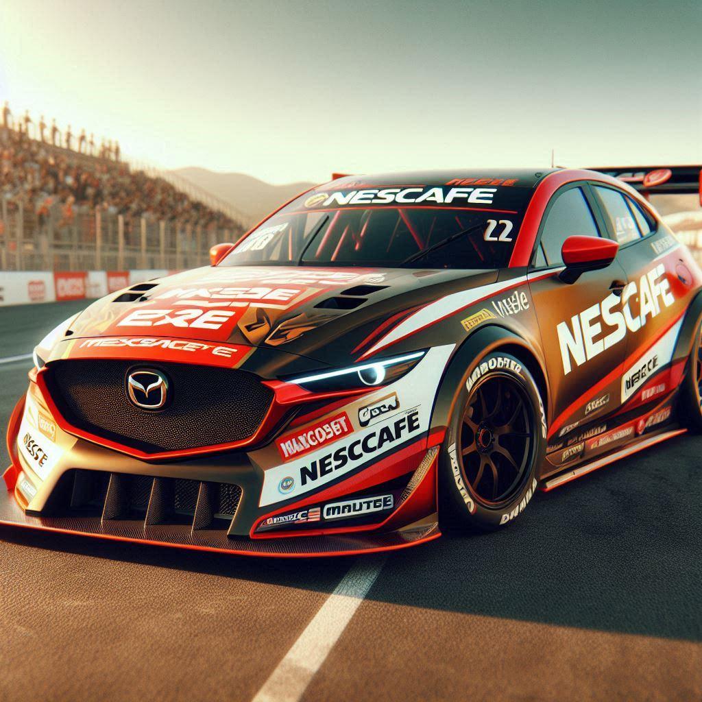 ネスカフェカラーのマツダCX-30レーシングカー | の人気AIイラスト・グラビア