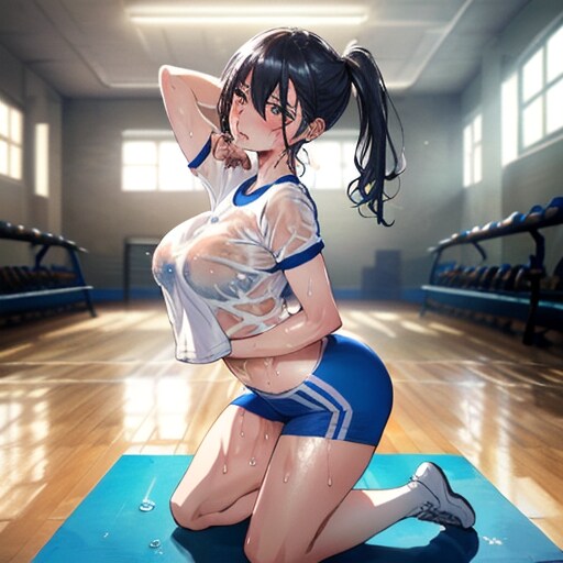 ビショ濡れ透け透け体操服