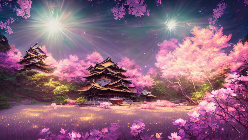 Sakura blossoms in the Country Sunshine