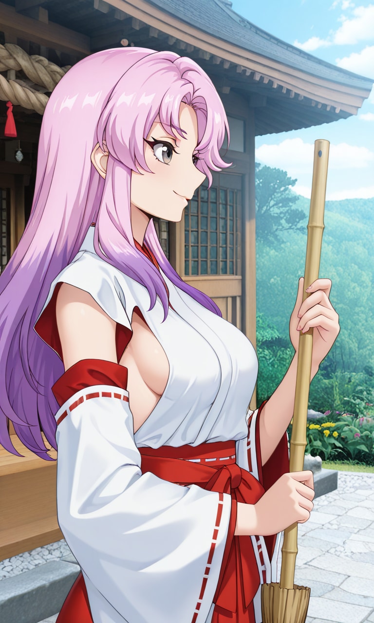 巫女横乳なナオちゃん先輩 | の人気AIイラスト・グラビア