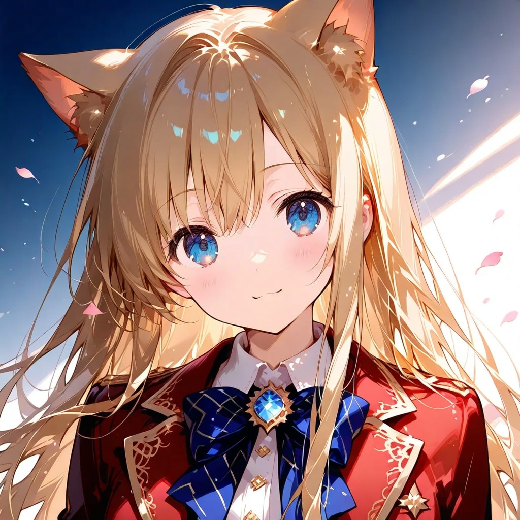 青い瞳の猫耳少女