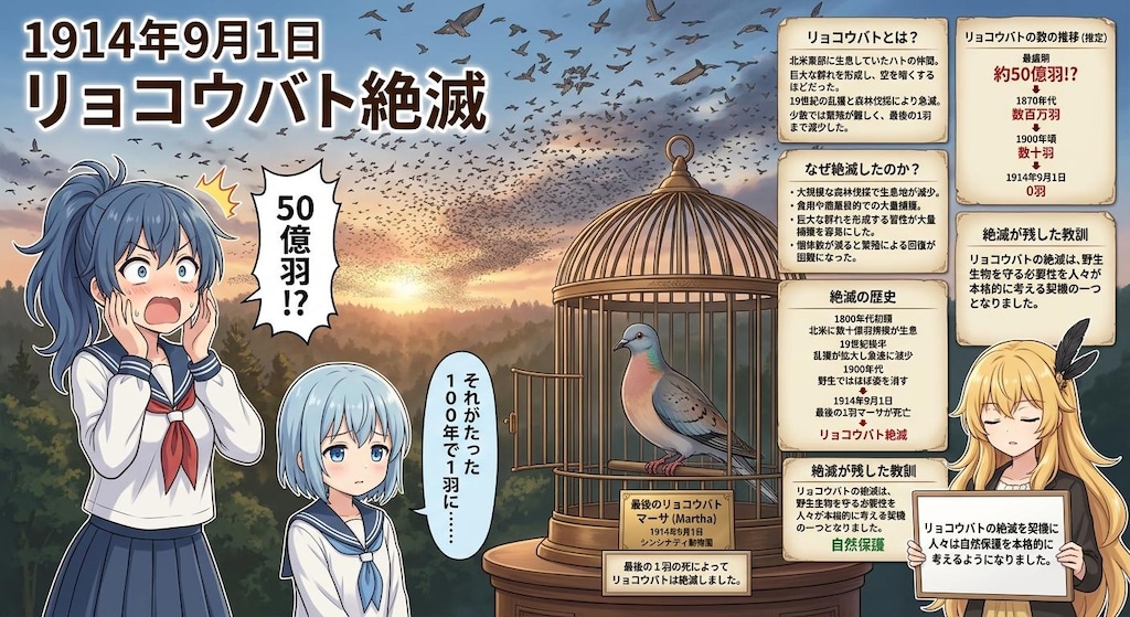 9月1日はリョコウバトが絶滅した日🕊