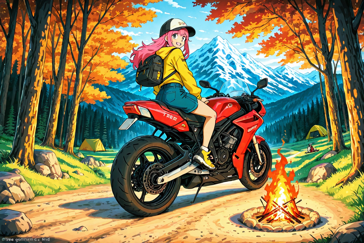 バイクと彼女 | の人気AIイラスト・グラビア