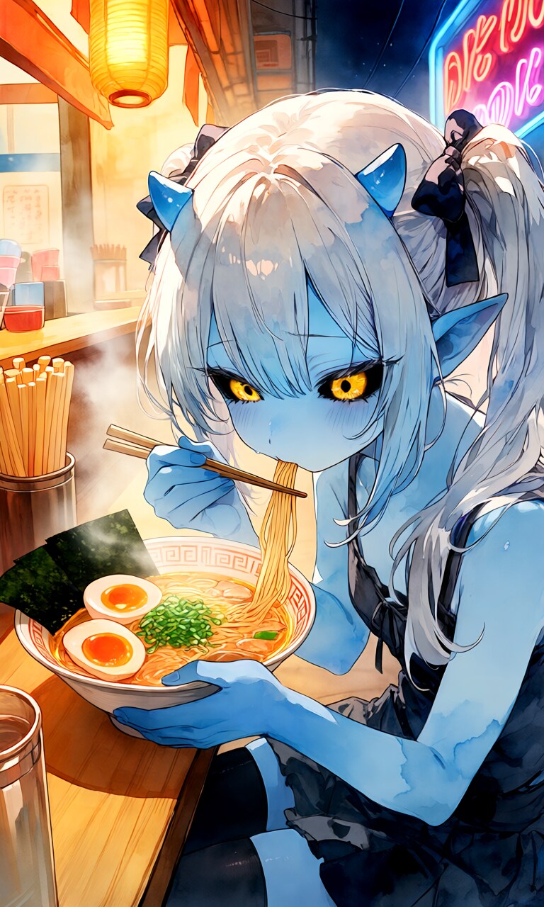 ラーメン食べたい魔族娘