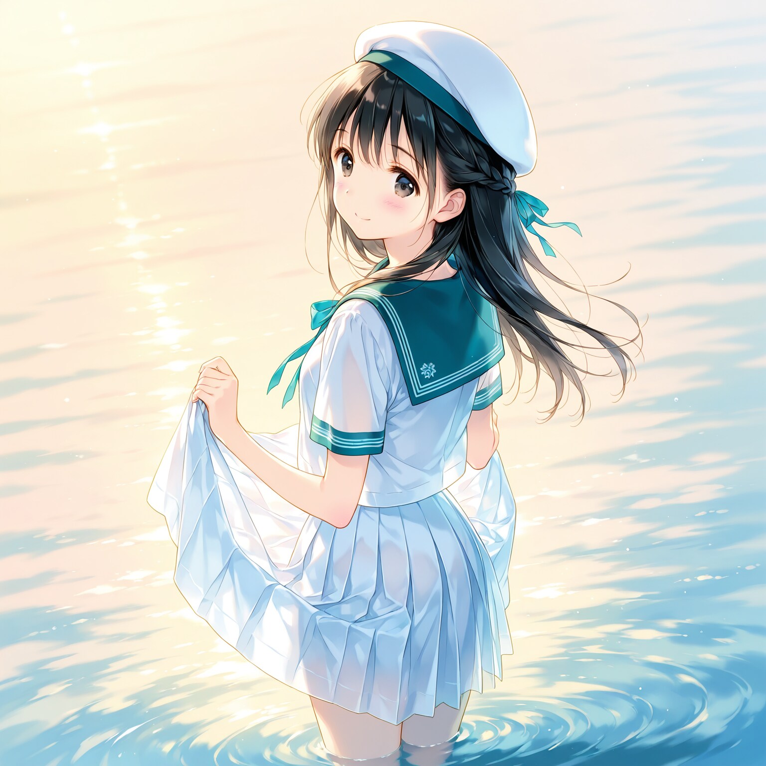 水辺の少女