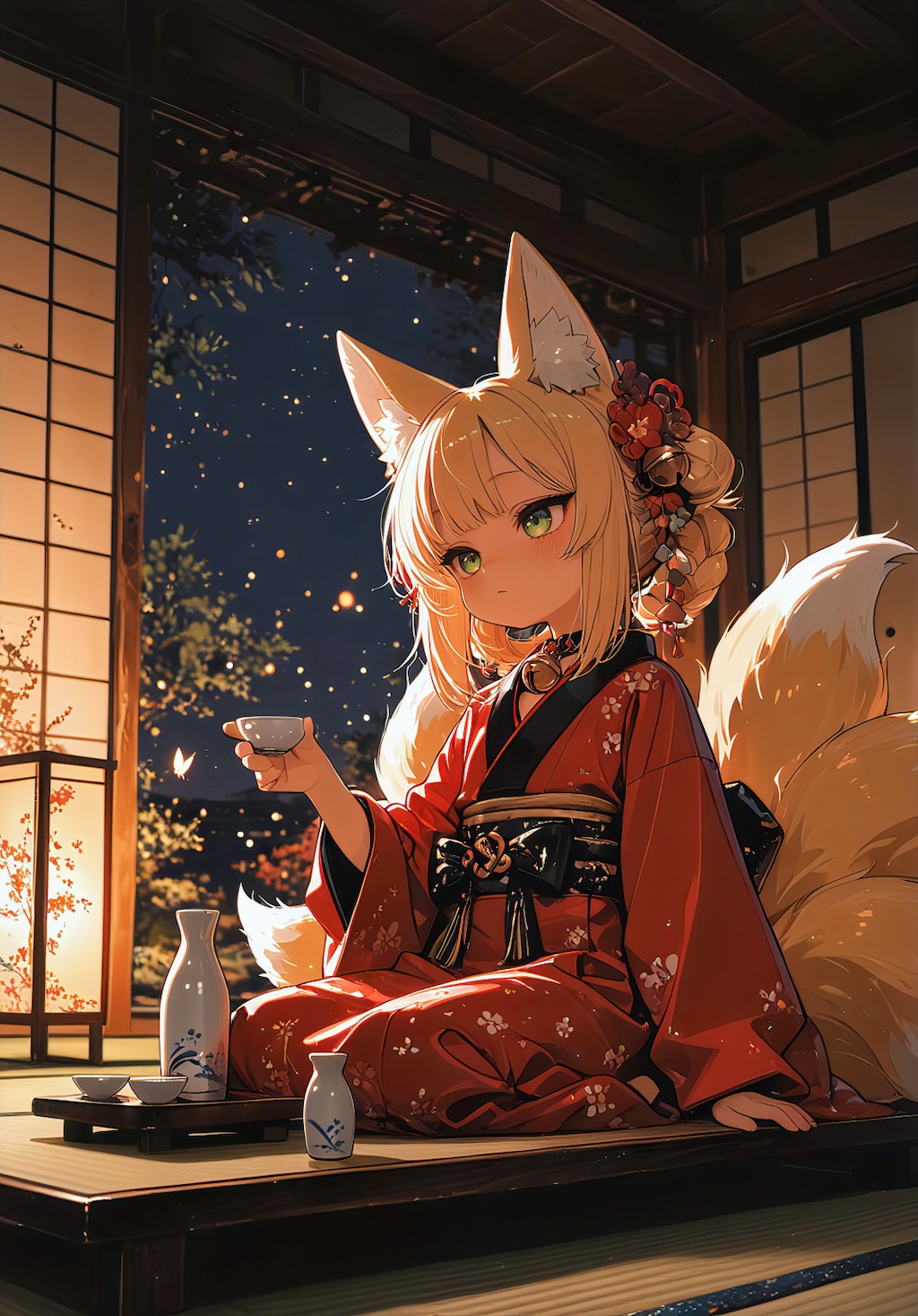 宵灯り、花鈴の一献