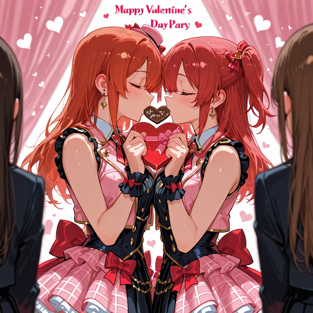 アイドル達のバレンタインのパーティーですをECHIDNAで生成してみた | の人気AIイラスト・グラビア
