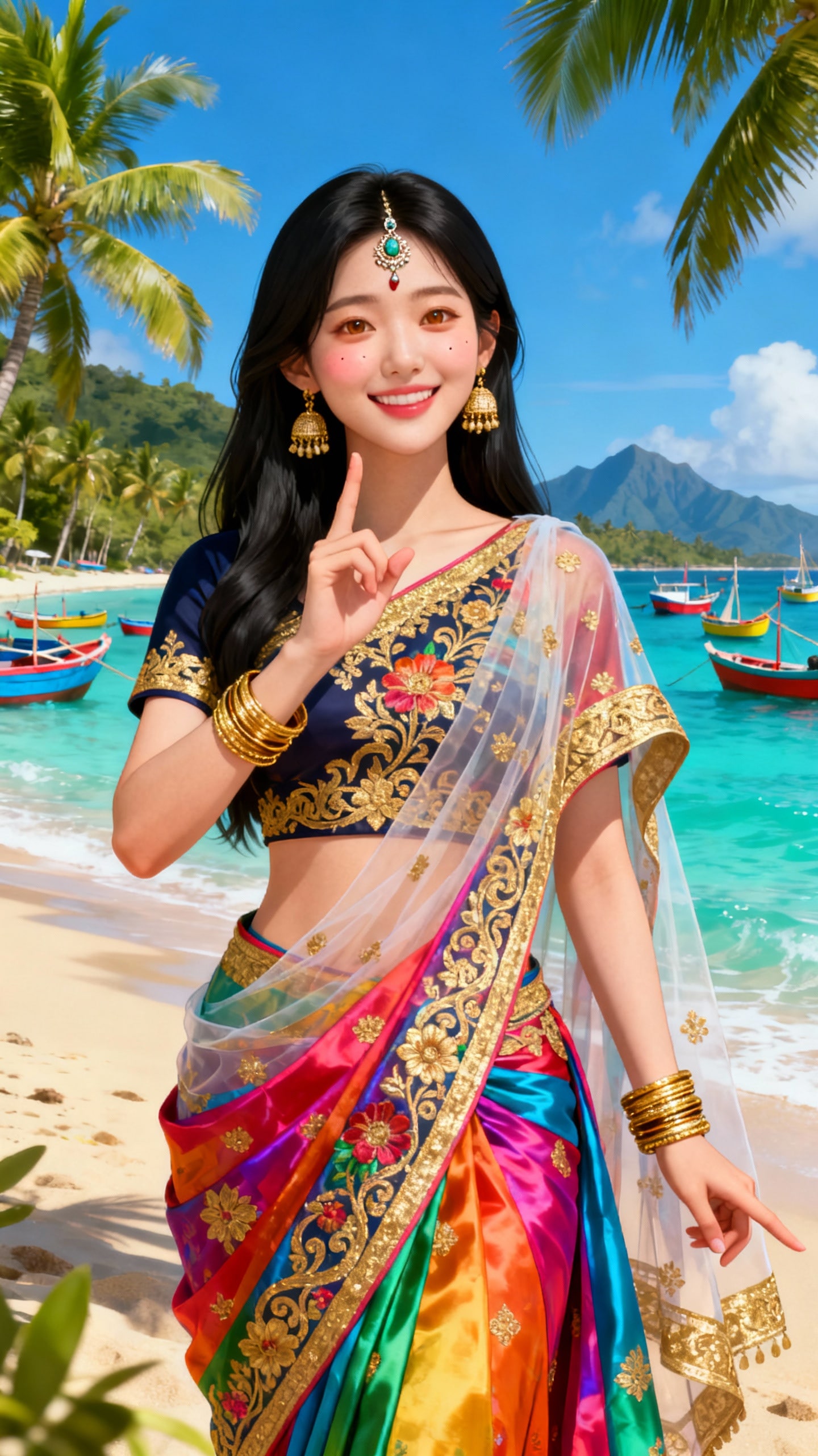 サリー/トリニダード・トバゴの民族衣装 | の人気AIイラスト・グラビア