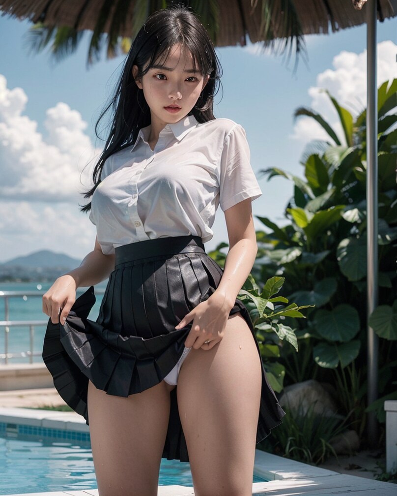びしょ濡れお姉さん