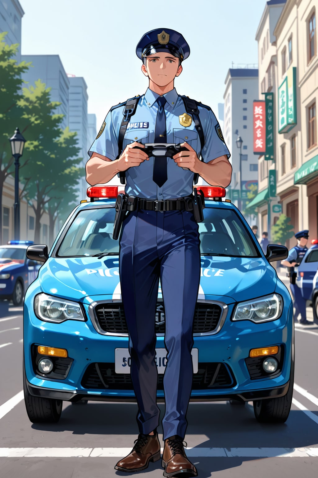 パトカーと警察官１