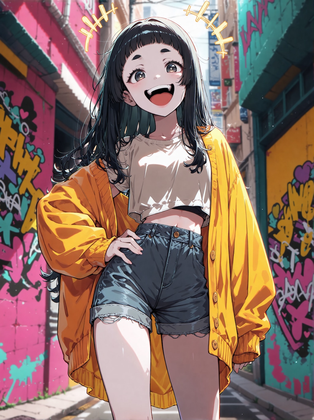 #姫カット麻呂眉ぱっつん娘