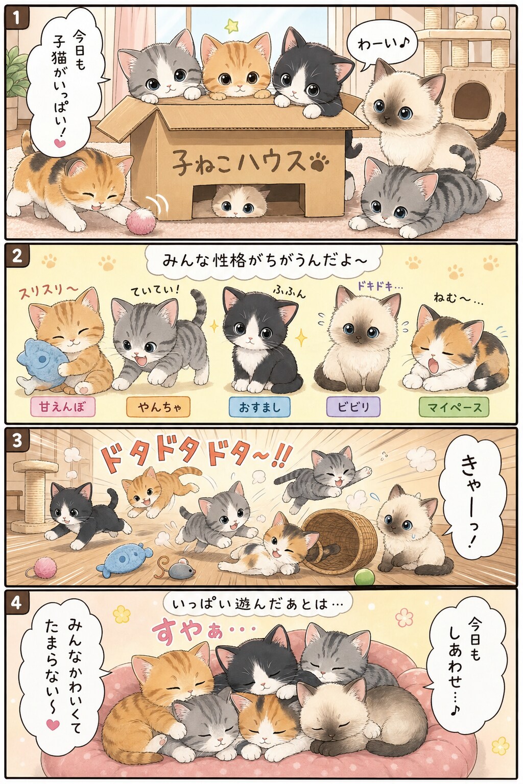 子猫４コママンガ