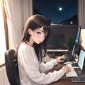 少女の日常。夕食を終え自室へと戻りパソコンでネットを見る。 8枚目