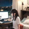 少女の日常。夕食を終え自室へと戻りパソコンでネットを見る。 2枚目