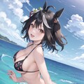 ソールオリエンスの勝利に沸く水着キタちゃん 2枚目
