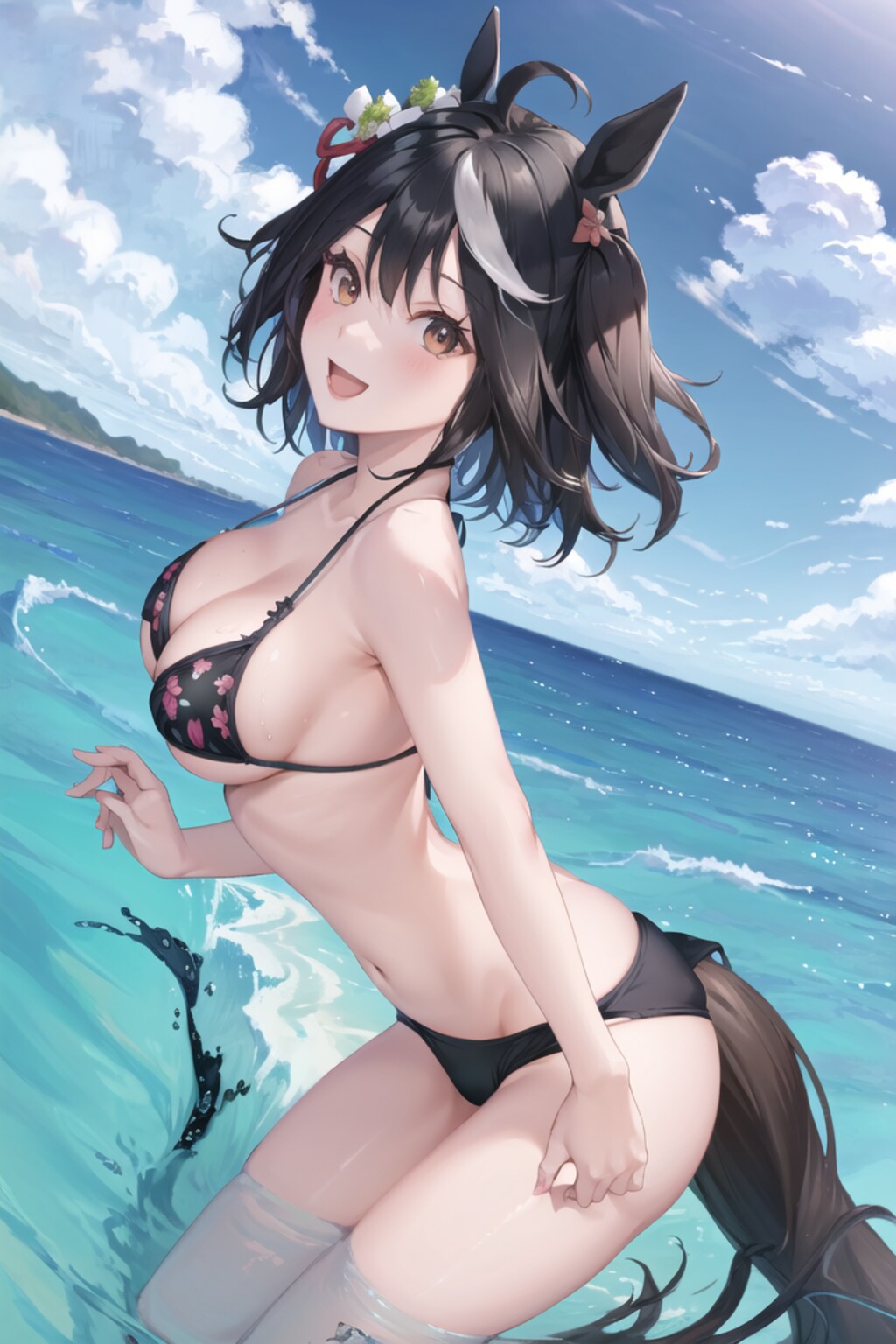 ソールオリエンスの勝利に沸く水着キタちゃん