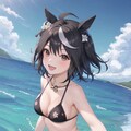 ソールオリエンスの勝利に沸く水着キタちゃん 3枚目