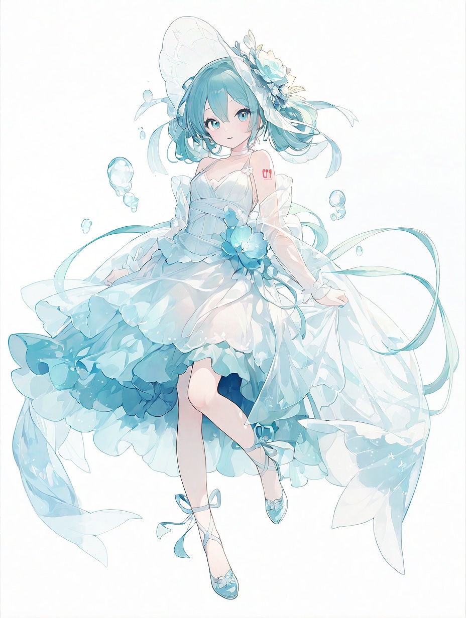 Clear blue dress | の人気AIイラスト・グラビア