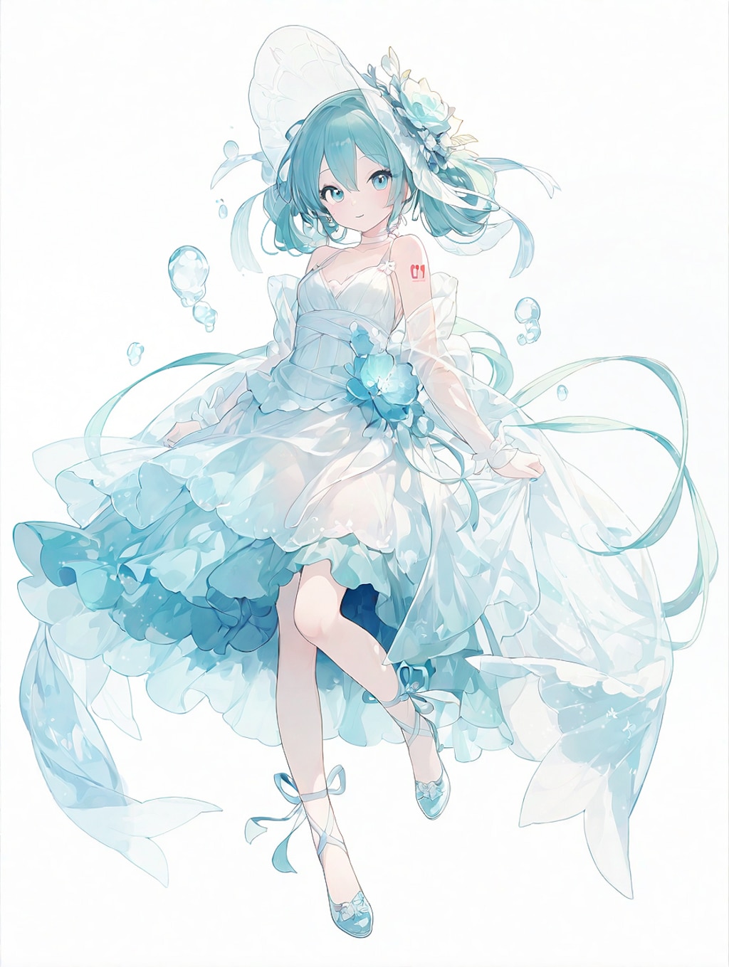 Clear blue dress