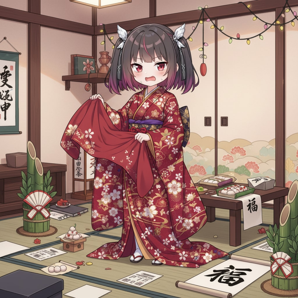 お正月の準備でパニック状態のミテルちゃん