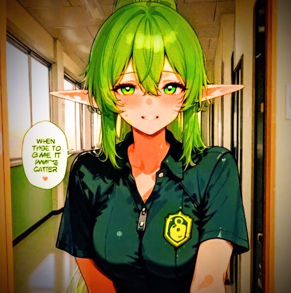 夕暮れ下校時にゲーセン誘うエルフと､一緒に遊びに行く友達🍏