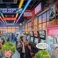 夕暮れ下校時にゲーセン誘うエルフと､一緒に遊びに行く友達🍏 5枚目