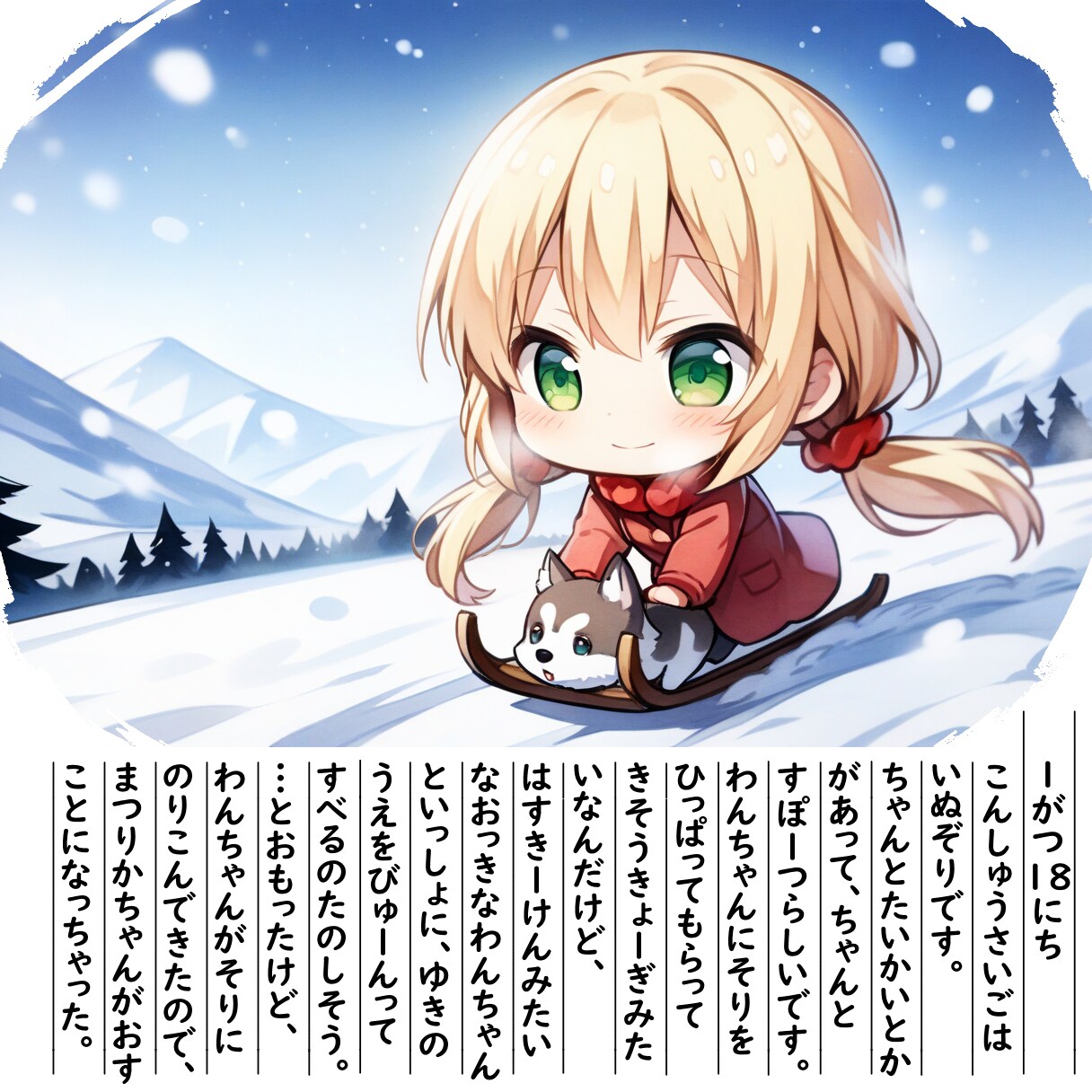 【絵日記】いぬぞりってたのしそう | の人気AIイラスト・グラビア