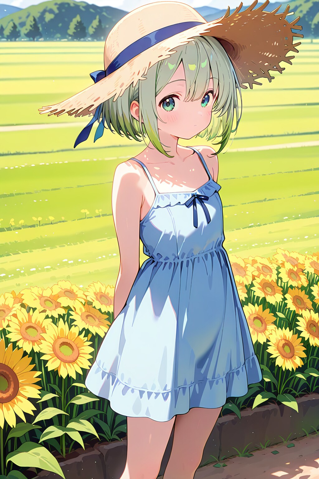 草原に佇む少女