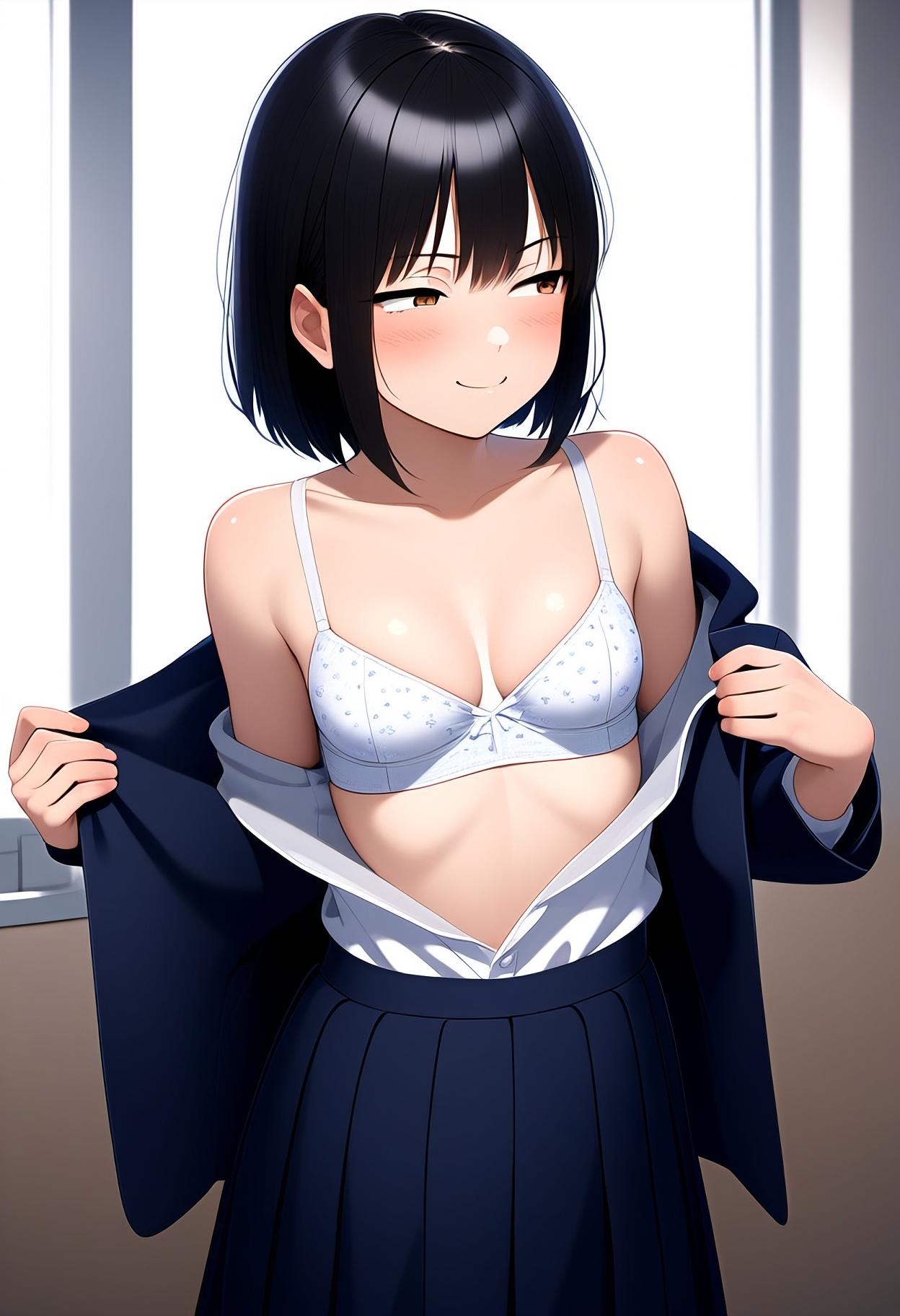 ブレザー脱ぎ少女