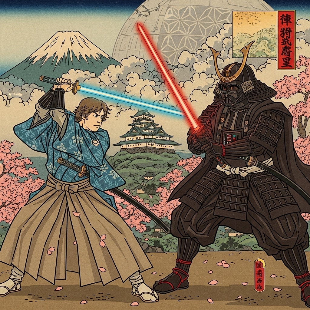 浮世絵で描くスターウォーズ | の人気AIイラスト・グラビア