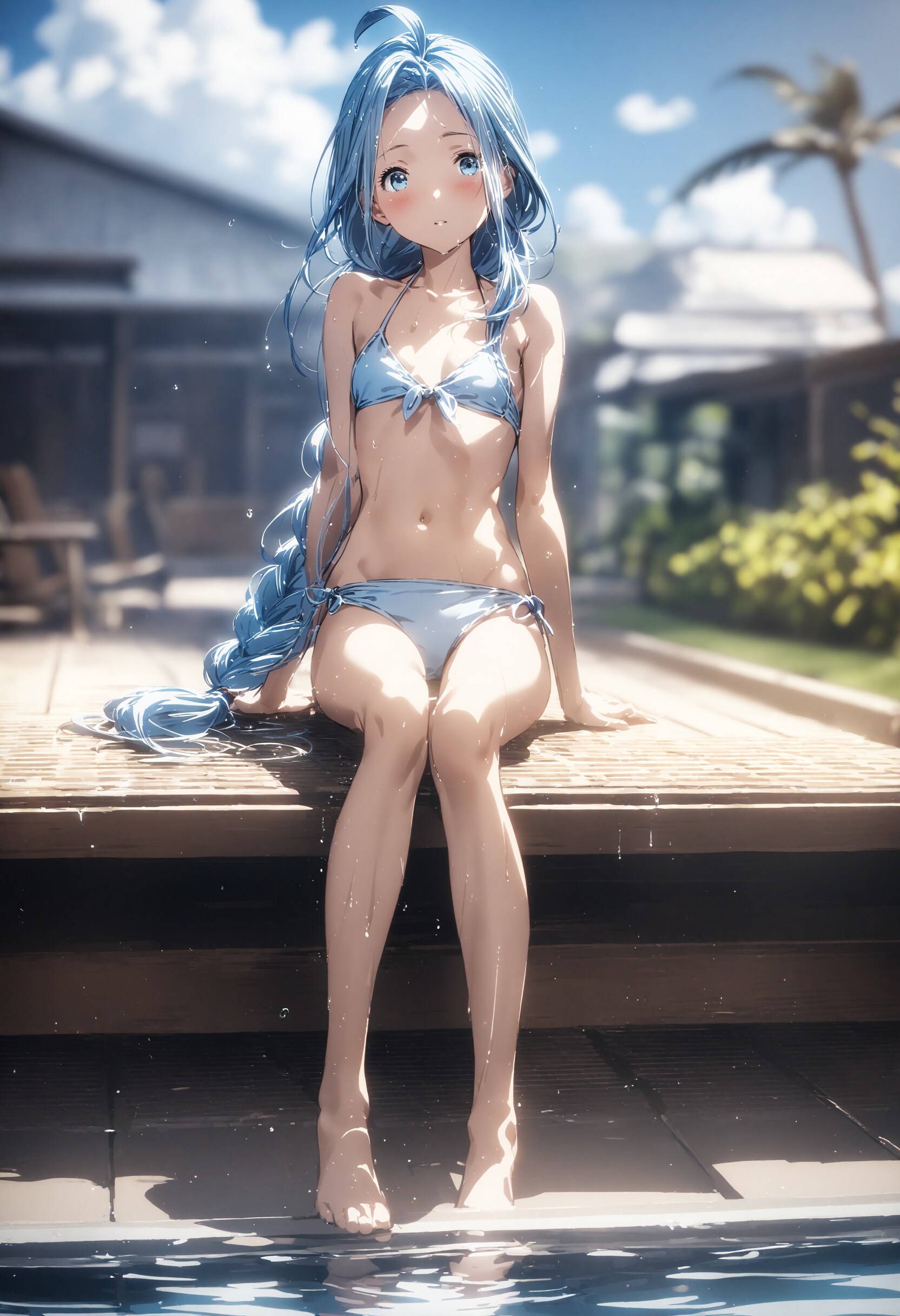 プールで涼むルリアちゃん