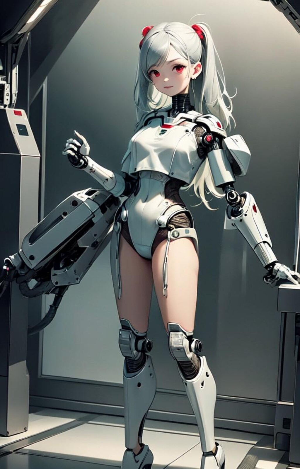 陽を浴びたメカ娘