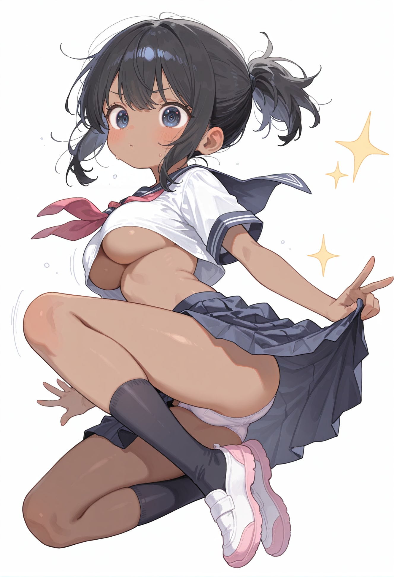 褐色肌の女子高生