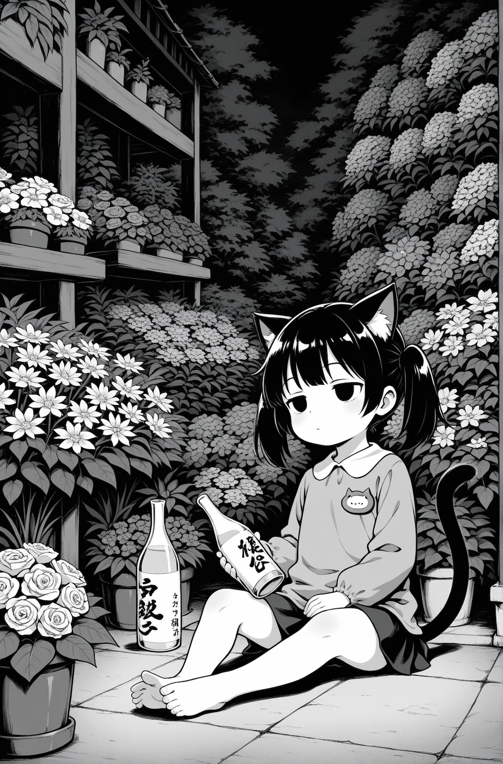 花屋でバイトする猫子