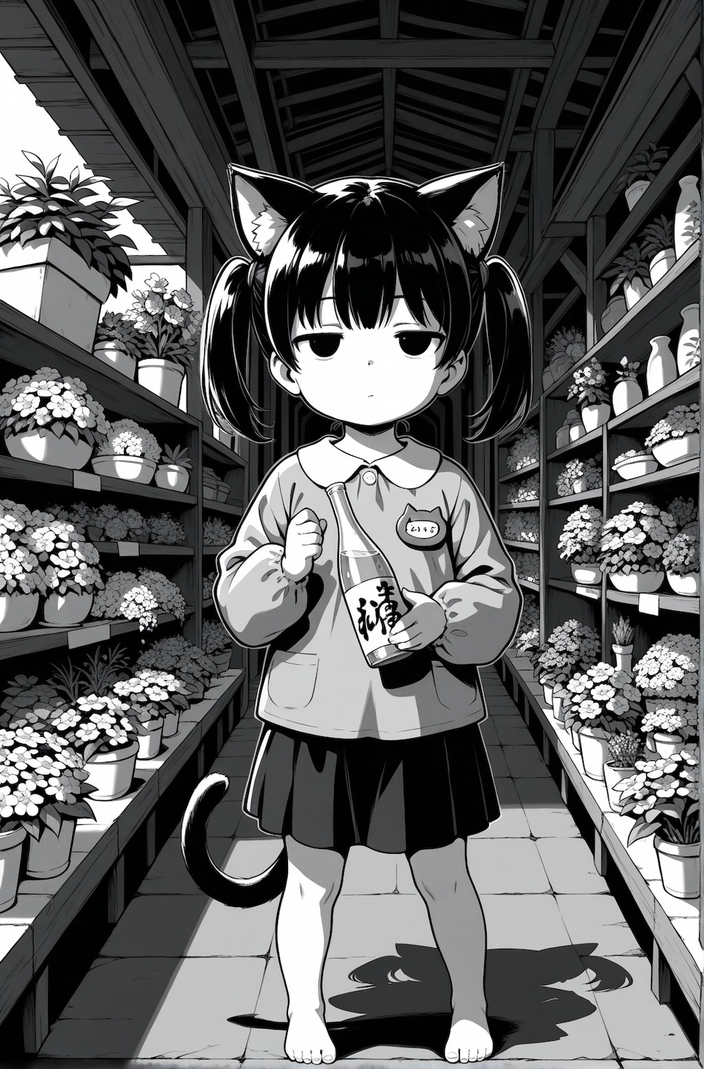 花屋でバイトする猫子