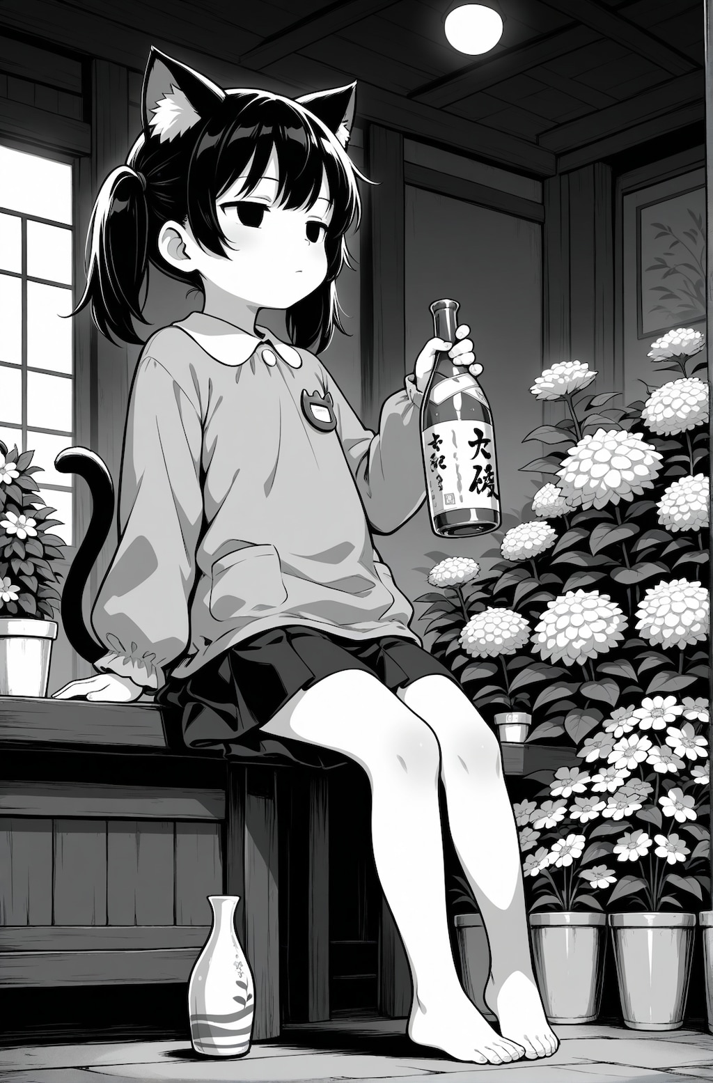花屋でバイトする猫子