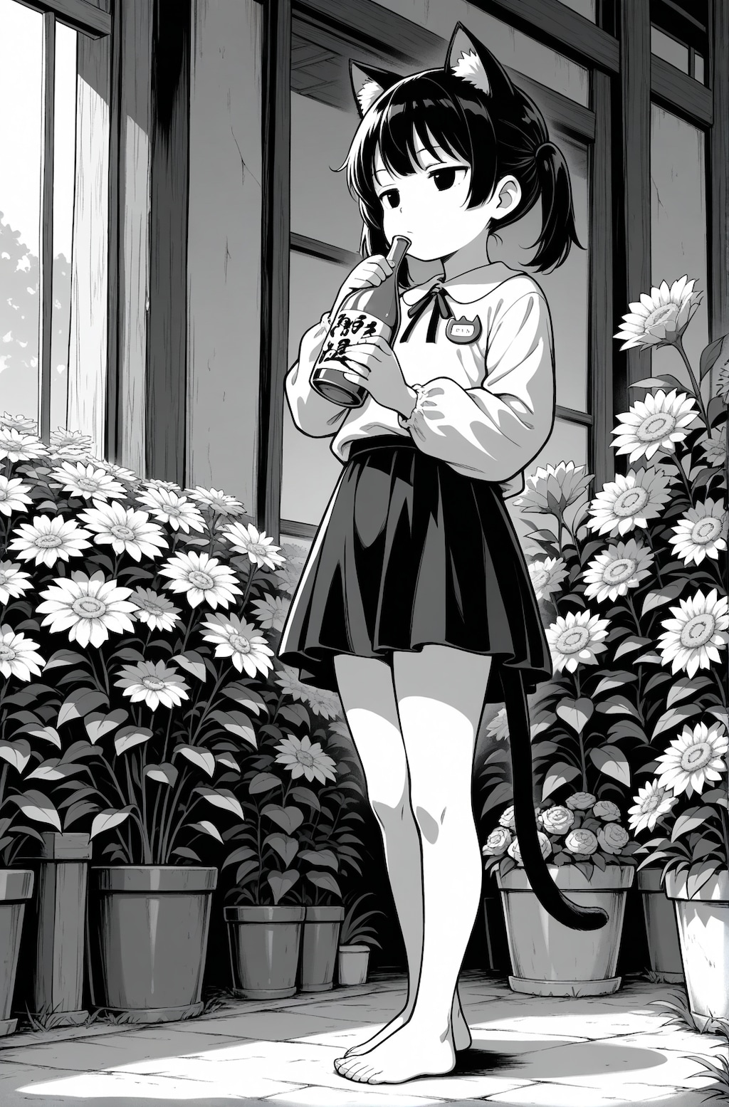 花屋でバイトする猫子