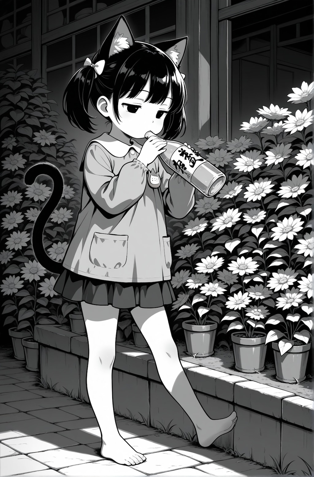 花屋でバイトする猫子