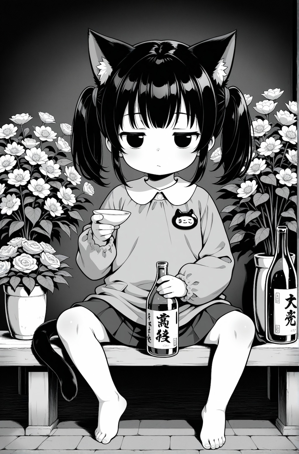 花屋でバイトする猫子