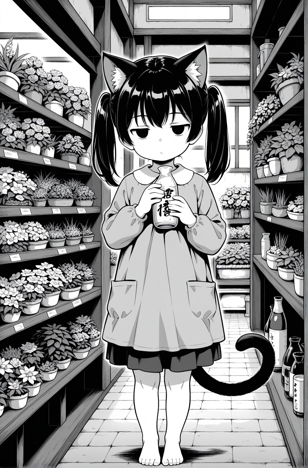 花屋でバイトする猫子