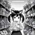 花屋でバイトする猫子 2枚目
